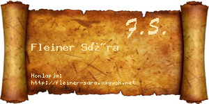 Fleiner Sára névjegykártya