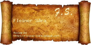 Fleiner Sára névjegykártya